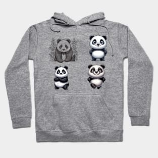 Panda Wonderland - Whimsical Illustration for Nature Enthusiasts Hoodie